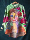 Antoinette | Artful Portrait Print Relaxed Shirt