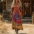 Priscilla | Free-Spirited Swirl-Print Maxi Dress