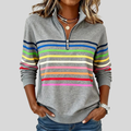 Marlowe | Colourful Striped Quarter-Zip Sweatshirt