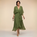Camille | Flowing V-Neck Wrap Dress