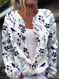 Bethan | Botanical Print Cardigan