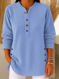 Hollis | Ribbed Button Henley Top