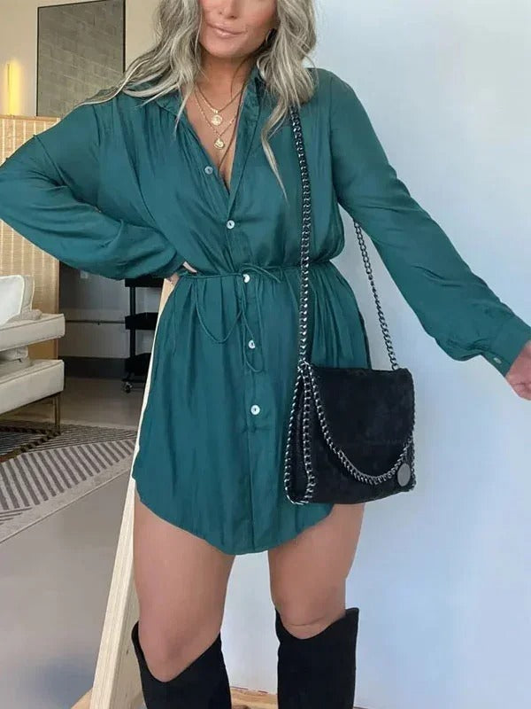 Dames Lange Mouwen Shirt Jumpsuit