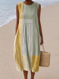 Roberta | Colour-Block Sleeveless Midi Dress