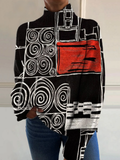 Romy | Abstract Art High-Neck Jumper