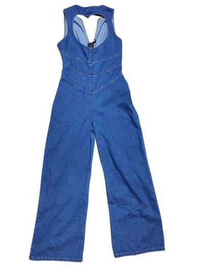 Zomerse Rugloze Denim Jumpsuit