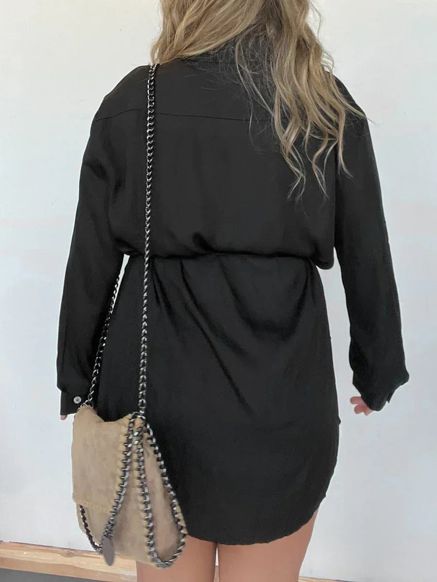 Dames Lange Mouwen Shirt Jumpsuit