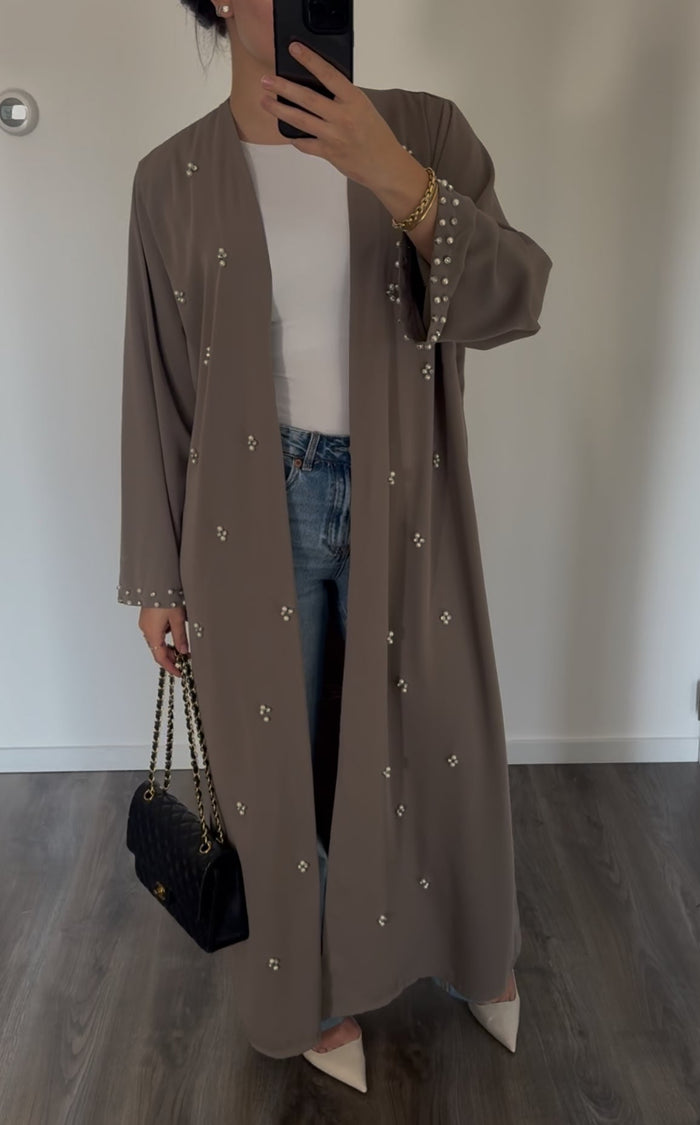 Rhinestone Kimono Taupe