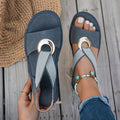 Meredith | Ring-Detail Flat Sandals