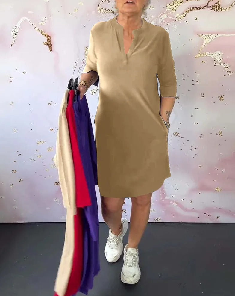 Stijlvolle V-hals Casual Jurk