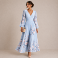 Liliana | Floral Puff-Sleeve Midi Dress