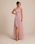 Lucinda | Lace Bodice Evening Maxi Dress