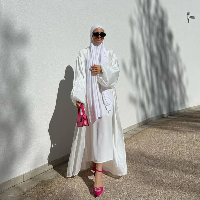 Layla – Summer Linen Abaya with Colour Accents