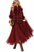 Linnest™ Carrie Tulle Midi Skirt – Wine