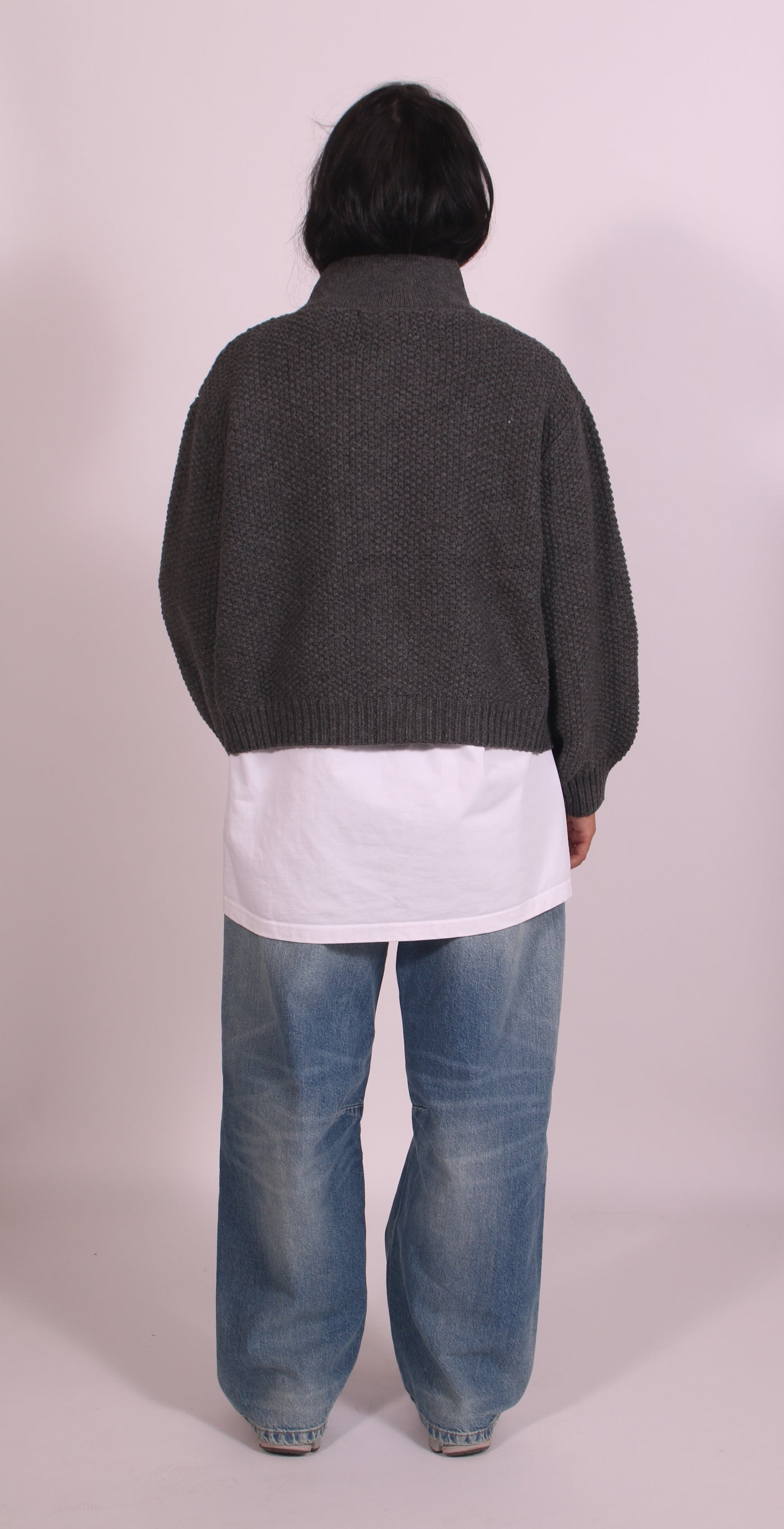 Linnest ™ | Heavyweight crochet bomber Grey