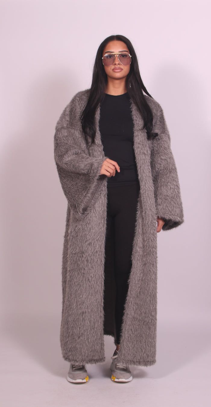 Fuzzy Cardigan Grey
