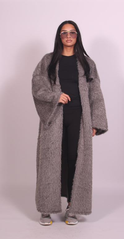 Fuzzy Cardigan Grey