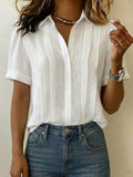 Genoveva | Pleated Short-Sleeve Blouse