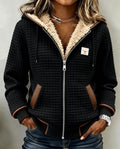 Sierra | Cosy-Lined Textured Zip-Up Hooded Jacket