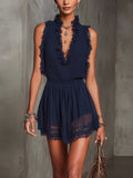 Arabelle | Ruffle-Trim Pleated Playsuit