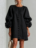 Anastasia | Floral-Cuff Statement Mini Dress