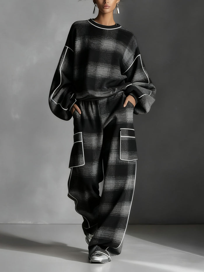 Lorena | Relaxed Checked Two-Piece Set