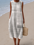 Yvette | Sketched Stripe Midi Dress