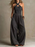 Celestine | Halter-Neck Wide-Leg Jumpsuit