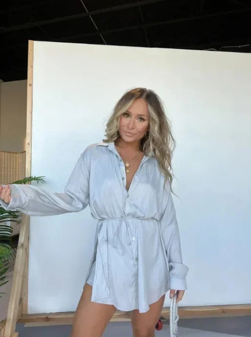 Dames Lange Mouwen Shirt Jumpsuit