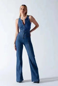 Summer Backless Denim Jumpsuit