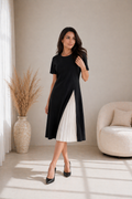 Milena | Pleated Panel Midi Dress