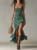Cynthia | Bohemian Floral Ruched Maxi Dress