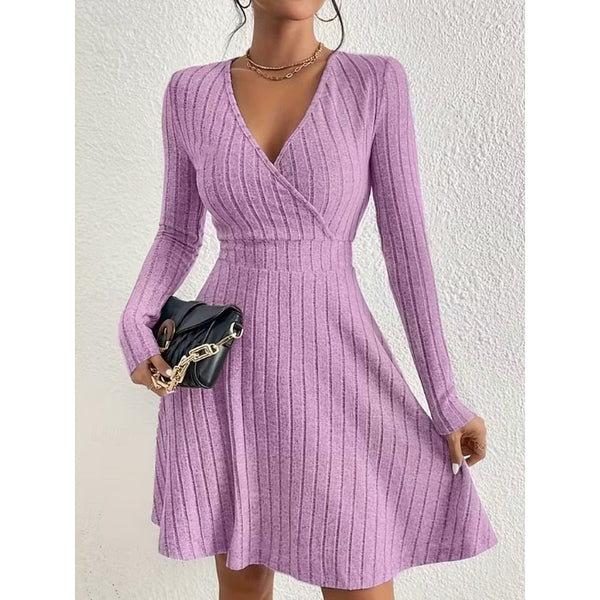 Hannah | Ribbed Wrap-Front Dress