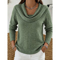 Sabine | Draped Cowl-Neck Ribbed Top